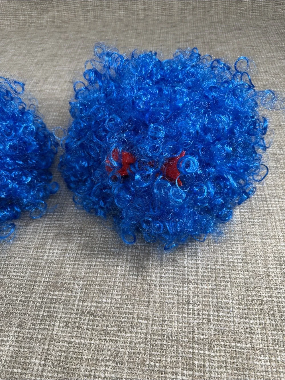 Bright Royal Blue Curly hair wigs for thing one and thing two dr. Seuss
